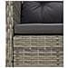 Set Divani da Giardino 5 pz con Cuscini in Polyrattan Grigio - Foto miniatura 7