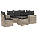 Set Divano da Giardino 6pz con Cuscini Grigio Chiaro Polyrattan - Foto miniatura 1