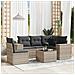 Set Divano da Giardino 6pz con Cuscini Grigio Chiaro Polyrattan - Foto miniatura 2