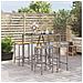 Set Bar Giardino 5pz Grigio Polyrattan e Legno Massello Acacia - Foto miniatura 2