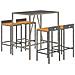 Set Bar Giardino 5pz Grigio Polyrattan e Legno Massello Acacia - Foto miniatura 3