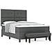 Letto con Rete a Molle e Materasso & Panca Grigio Scuro 140x190 cm Tessuto - Foto miniatura 4