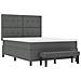 Letto con Rete a Molle e Materasso & Panca Grigio Scuro 140x190 cm Tessuto - Foto miniatura 6