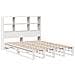 Letto Libreria senza Materasso Bianco 160x200 cm Legno Massello - Foto miniatura 3