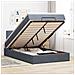Pouf Letto con Materasso e LED Grigio Scuro 120x190cm Velluto - Foto miniatura 2