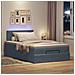 Pouf Letto con Materasso e LED Grigio Scuro 120x190cm Velluto - Foto miniatura 3