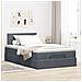 Pouf Letto con Materasso e LED Grigio Scuro 120x190cm Velluto - Foto miniatura 4