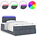 Pouf Letto con Materasso e LED Grigio Scuro 120x190cm Velluto - Foto miniatura 5