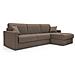 Chris Divano Letto Angolare Con Penisola In Simil Cotone T13 Marrone - Foto miniatura 1