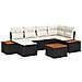 Set Divano da Giardino 7 pcs Nero e crema 264 x 154 x 85 cm - Foto miniatura 1