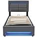 Letto Con Porte Usb, Illuminazione Led E Archiviazione - Foto miniatura 3