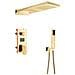 Set miscelatore doccia, Blackswan, tipo M198, modello oro lucido, 3 vie, display e soffione doccia a 2 modalità, misura 55 cm - Foto miniatura 1