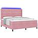 Letto a molle con materasso con led Rosa 180 x 200 cm Velluto - Foto miniatura 1