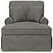 Chaise Longe con Gonna 3 pcs Grigio chiaro Tessuto in Cords - Foto miniatura 4