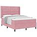 Letto a molle con materasso Rosa 160 x 200 cm Velluto - Foto miniatura 1