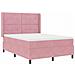 Letto a molle con materasso Rosa 160 x 200 cm Velluto - Foto miniatura 3