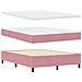 Letto a molle con materasso Rosa 160 x 200 cm Velluto - Foto miniatura 4