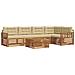 Set di divani da esterno con cuscino 6 pcs Naturale e Beige - Foto miniatura 1