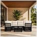 Set Divano da Giardino 7 pz Nero polyrattan - Foto miniatura 3