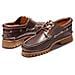 Traditional Hs 3 Eye Lug Mocassini Uomo Pelle Marroni 45 - Foto miniatura 5