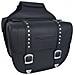 Coppia Borse Laterali Saddle Bag Bisacce Rigide Moto Chopper Custom Nero - Foto miniatura 1