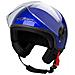 Casco Jet Demi Urban Moto Omologato Ece 22 Visiera Avio Sferica Sonicmoto Blu S - Foto miniatura 3