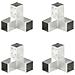 Connettori Per Pali A Forma Di Y 4 Pz Metallo Zincato 71x71 Mm - Foto miniatura 1