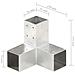 Connettori Per Pali A Forma Di Y 4 Pz Metallo Zincato 71x71 Mm - Foto miniatura 6