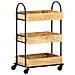 Carrello Da Cucina A 3 Livelli 46x30x76 Cm In Massello Di Mango - Foto miniatura 3