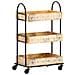 Carrello Da Cucina A 3 Livelli 46x30x76 Cm In Massello Di Mango - Foto miniatura 8
