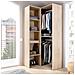 Guardaroba Bernina, Struttura Per Cabina Armadio Angolare, Mobile Appendiabiti Aperto Ad Angolo, 79x88h186 Cm, Rovere - Foto miniatura 1