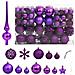 Set Palline Di Natale 111 Pz Viola In Polistirene - Foto miniatura 1