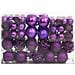 Set Palline Di Natale 111 Pz Viola In Polistirene - Foto miniatura 2