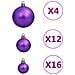 Set Palline Di Natale 111 Pz Viola In Polistirene - Foto miniatura 5