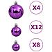 Set Palline Di Natale 111 Pz Viola In Polistirene - Foto miniatura 6