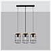 Lampada A Sospensione Gotto 3l Sl. 1264 - Industriale Lampade A Sospensione Legno Nero 115x60x15 Cm - Foto miniatura 2