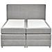 Letto Boxspring Tessuto Grigio Chiaro 160 X 200 Cm Minister - Foto miniatura 3