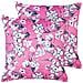 Set Di 2 Cuscini Koeleria Velluto 45 X 45 Cm A Strisce Ricamato Fucsia - Foto miniatura 6