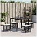 Sgabelli Da Giardino Con Cuscini 4pz Neri 41x41x36cm Polyrattan - Foto miniatura 3