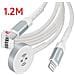 Cavo Caricatore Magnetico Per Apple Watch + Lightning Connettore Usb-c, Bianco - Foto miniatura 3