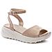 Beige Casual Wedge Sandals Sandali Tessile Scarpe Donna Beige Eu 39, 117567-03-02 - Foto miniatura 1