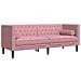 Divano Chesterfield Con Rinforzi A 3 Posti Rosa In Velluto - Foto miniatura 2