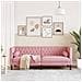 Divano Chesterfield Con Rinforzi A 3 Posti Rosa In Velluto - Foto miniatura 3