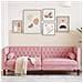 Divano Chesterfield Con Rinforzi A 3 Posti Rosa In Velluto - Foto miniatura 1