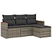 Set Divani Da Giardino 4 Pz Con Cuscini In Polyrattan Grigio - Foto miniatura 2