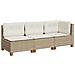 Divano da Giardino con Cuscini a 3 Posti Beige in Polyrattan - Foto miniatura 1