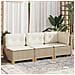 Divano da Giardino con Cuscini a 3 Posti Beige in Polyrattan - Foto miniatura 3