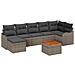 Set Divano da Giardino 8 Pezzi con Cuscini Grigio Polyrattan Acacia, Divano da Giardino 2 Posti con Cuscini Grigio Polyrattan - Foto miniatura 1