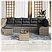 Set Divano da Giardino 8 Pezzi con Cuscini Grigio Polyrattan Acacia, Divano da Giardino 2 Posti con Cuscini Grigio Polyrattan - Foto miniatura 3