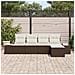 Set Divano da Giardino da 5 Pezzi con Cuscini Marrone Polyrattan - Foto miniatura 3